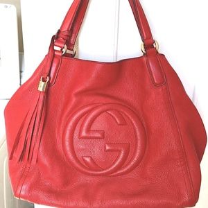 GUCCI Large Leather Soho Tote